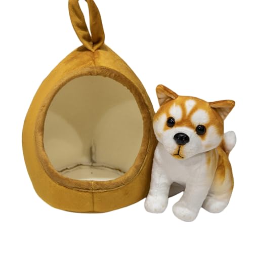 Kuscheltier Tiger Süßes Plüsch Tiger mit Haustierkorb Stofftier Weiches Plüschtier Plüsch Puppe Spielzeug Geburtstaggeschenk für Jungen und Mädchen (Akita-Hund) von Trayosin