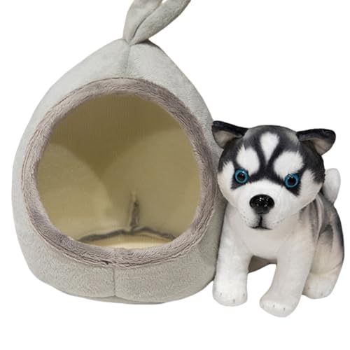 Kuscheltier Tiger Süßes Plüsch Tiger mit Haustierkorb Stofftier Weiches Plüschtier Plüsch Puppe Spielzeug Geburtstaggeschenk für Jungen und Mädchen (Husky) von Trayosin
