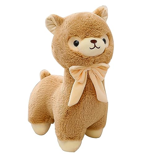 Trayosin Alpaka Stuffed Animals Plüschtier Süß Kuscheltier Puppe Alpaka Plüsch Spielzeug Mädchen Herz Puppe Stofftier Mädchen Geburtstag Geschenk (Braun,33cm) von Trayosin