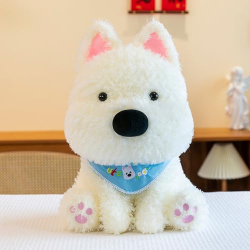 Trayosin Hund Kuscheltier Niedliches Hund Plüschtier mit Scarf Superweich Stofftier zum Spielen, Sammeln & Kuscheln Plüsch Puppe Geschenke für Jungen und Mädchen (22cm,Blau Schal) von Trayosin