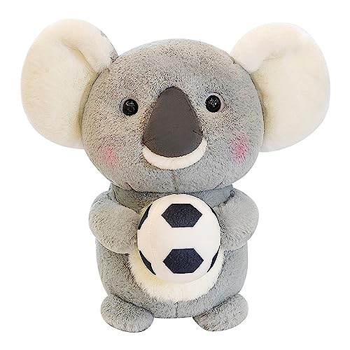 Trayosin Koala Plüschtiere Plüsch Kawaii Kuscheltier mit Ball für Kinder Mädchen, Jungen Flauschiger Stofftier Koala zum Spielen, Sammeln & Kuscheln – Gemütliches Schmusetier (Fußball,25cm) von Trayosin
