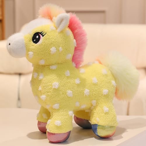 Trayosin Kuscheltier Einhorn 25/30cm Regenbogen Einhorn Plüschtier für Mädchen Babys Super Weiches Einhorn Stofftier zum Kuscheln & Spielen Puppe Geschenk (25cm,Gelb) von Trayosin
