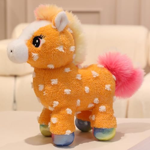Trayosin Kuscheltier Einhorn 25/30cm Regenbogen Einhorn Plüschtier für Mädchen Babys Super Weiches Einhorn Stofftier zum Kuscheln & Spielen Puppe Geschenk (30cm,Orange) von Trayosin
