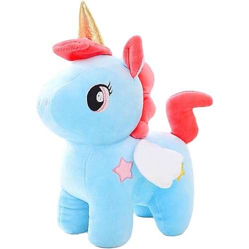Trayosin Kuscheltier Einhorn Plüsch Super Weiches Einhorn Plüschtier niedliches Stofftier zum Kuscheln & Spielen – tolle Geschenkidee für Kinder Mädchen Babys (30cm,Blau) von Trayosin