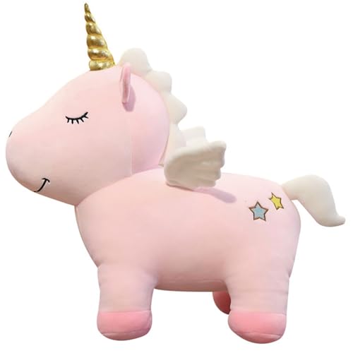 Trayosin Kuscheltier Einhorn Stofftier Super Weiches Süß Einhorn Plüsch Kissen Puppe Spielzeug Geschenk für Kinder Mädchen (30cm,Rosa) von Trayosin