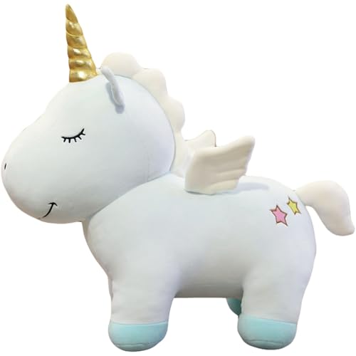 Trayosin Kuscheltier Einhorn Stofftier Super Weiches Süß Einhorn Plüsch Kissen Puppe Spielzeug Geschenk für Kinder Mädchen (45cm,Blau) von Trayosin