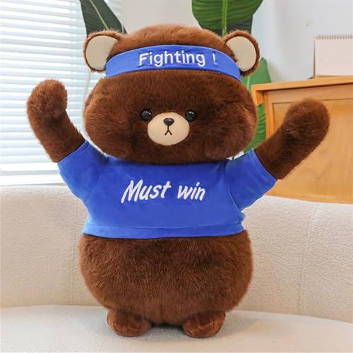 Trayosin Kuscheltier Hase Kreative Plüschtier Flauschiger Plüsch Puppe Kissen Spielzeug GeburtstagGeschenke für Kinder Erwachsene Mutmacher Geschenk (35cm,Teddybär) von Trayosin