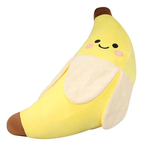 Trayosin Kuscheltier Kawaii Banane Plüschtier Niedliches Weiches Plüschtier Plüschkissen Stofftier Plüschpuppe Spielzeug Geschenk für Baby Jungen Mädchen (Gelb,80cm) von Trayosin