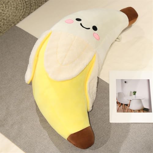 Trayosin Kuscheltier Kawaii Banane Plüschtier Niedliches Weiches Plüschtier Plüschkissen Stofftier Plüschpuppe Spielzeug Geschenk für Baby Jungen Mädchen (Weiß,25cm) von Trayosin