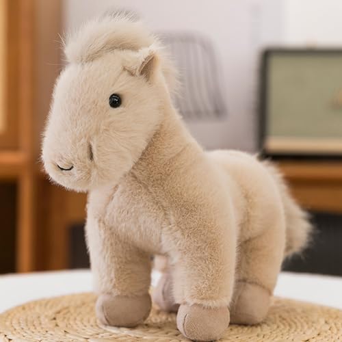 Trayosin Kuscheltier Pferd 30cm Flauschiges Plüschtier Superweich als Schmusetier für Mädchen Jungen Babys Süßes Stofftier Pferd zum Kuscheln, Spielen & Sammeln (Beige) von Trayosin