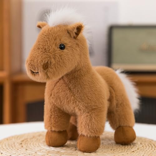 Trayosin Kuscheltier Pferd 30cm Flauschiges Plüschtier Superweich als Schmusetier für Mädchen Jungen Babys Süßes Stofftier Pferd zum Kuscheln, Spielen & Sammeln (Hellbraun) von Trayosin
