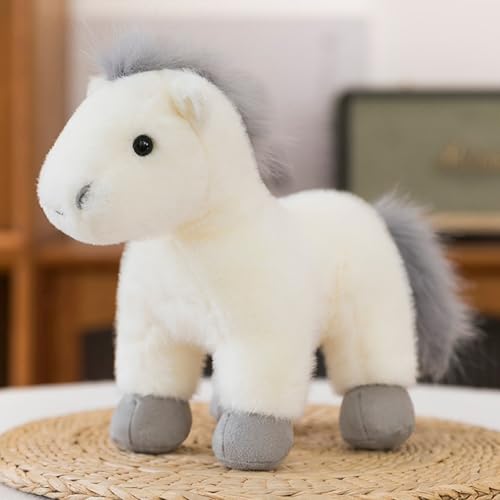 Trayosin Kuscheltier Pferd 30cm Flauschiges Plüschtier Superweich als Schmusetier für Mädchen Jungen Babys Süßes Stofftier Pferd zum Kuscheln, Spielen & Sammeln (Weiß) von Trayosin