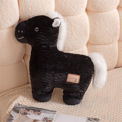 Trayosin Kuscheltier Pferd Plüschtier Groß 50cm superweich Plüsch-Pferd Kissen-Stofftier Süße Pferd Plushie Plüsch Spielzeug Geschenk für Kinder und Erwachsene (Schwarz) von Trayosin
