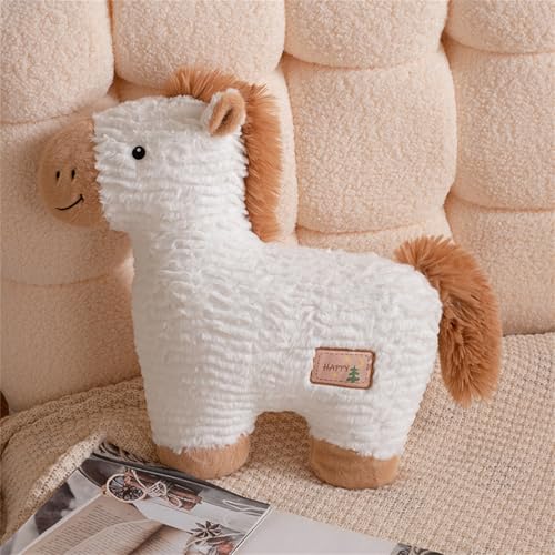 Trayosin Kuscheltier Pferd Plüschtier Groß 50cm superweich Plüsch-Pferd Kissen-Stofftier Süße Pferd Plushie Plüsch Spielzeug Geschenk für Kinder und Erwachsene (Weiß) von Trayosin
