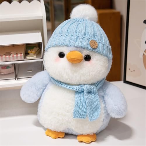 Trayosin Kuscheltier Pinguin Stofftier Plüschtier Süße weiche Pinguin Plushies Puppe Flauschiger Stofftier Kuh zum Spielen, Sammeln & Kuscheln für Jungen Mädchen (Blau) von Trayosin