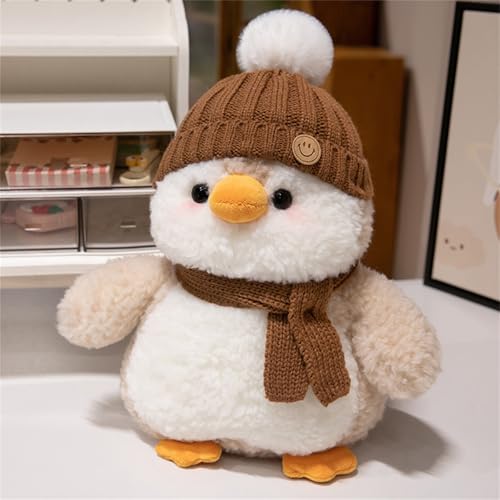 Trayosin Kuscheltier Pinguin Stofftier Plüschtier Süße weiche Pinguin Plushies Puppe Flauschiger Stofftier Kuh zum Spielen, Sammeln & Kuscheln für Jungen Mädchen (Braun) von Trayosin