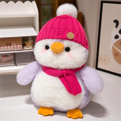 Trayosin Kuscheltier Pinguin Stofftier Plüschtier Süße weiche Pinguin Plushies Puppe Flauschiger Stofftier Kuh zum Spielen, Sammeln & Kuscheln für Jungen Mädchen (Lila) von Trayosin