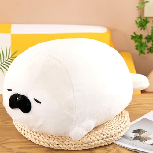 Trayosin Kuscheltier Robbe 40/60/80cm Groß Plüschtier Super Weiche Robbe Plush Pillow niedliche Plüsch Puppe Spielzeug Geburtstag Geschenk für Kinder (80cm,Weiß) von Trayosin