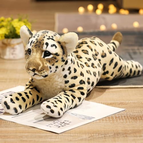 Trayosin Kuscheltier Tiger Realistisches Plüsch Tiger Plüschtier für Mädchen, Jungen Flauschiger Stofftier Plüsch Puppe Spielzeug Kinder Geburtstag Geschenk (58cm,Leopard) von Trayosin