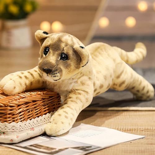 Trayosin Kuscheltier Tiger Realistisches Plüsch Tiger Plüschtier für Mädchen, Jungen Flauschiger Stofftier Plüsch Puppe Spielzeug Kinder Geburtstag Geschenk (58cm,Löwe) von Trayosin