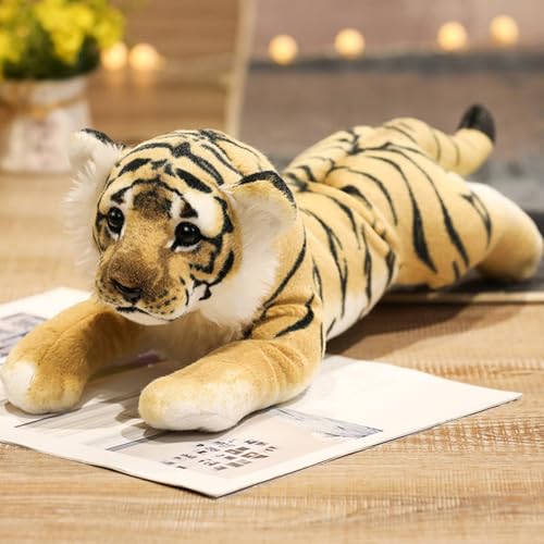 Trayosin Kuscheltier Tiger Realistisches Plüsch Tiger Plüschtier für Mädchen, Jungen Flauschiger Stofftier Plüsch Puppe Spielzeug Kinder Geburtstag Geschenk (58cm,Tiger) von Trayosin