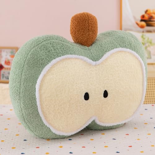 Trayosin Kuschelweicher Plüsch-Apfel Kissen Apfelform Kuscheltier Flauschiges Stofftier Plüschkissen Sofakissen PlüschSpielzeug Geschenk für Kinder Erwachsene (30 * 40cm,Grün) von Trayosin