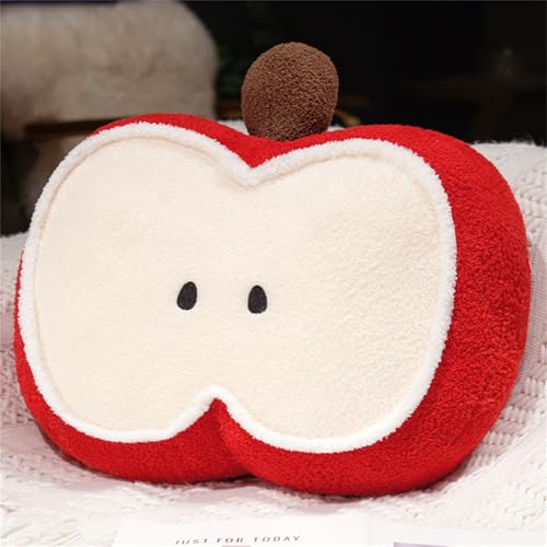 Trayosin Kuschelweicher Plüsch-Apfel Kissen Apfelform Kuscheltier Flauschiges Stofftier Plüschkissen Sofakissen PlüschSpielzeug Geschenk für Kinder Erwachsene (30 * 40cm,Rot) von Trayosin
