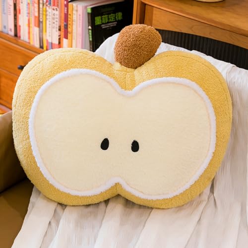 Trayosin Kuschelweicher Plüsch-Apfel Kissen Apfelform Kuscheltier Flauschiges Stofftier Plüschkissen Sofakissen PlüschSpielzeug Geschenk für Kinder Erwachsene (40 * 50cm,Gelb) von Trayosin
