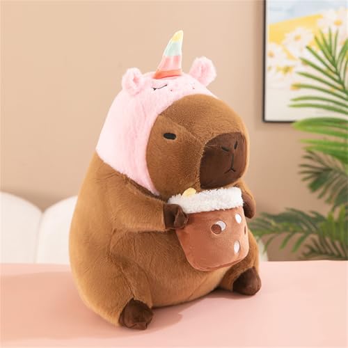 Trayosin Niedliches Plüschtier Capybara Plüsch Stofftier 35/45cm Capybara Kuscheltier PlüschPuppe Spielzeug für Kinder Mädchen Erwachsene Geburtstagsgeschenke und Heimdekor (35cm,Einhorn) von Trayosin