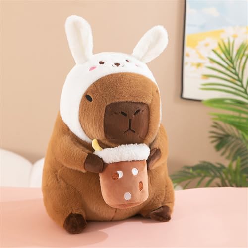 Trayosin Niedliches Plüschtier Capybara Plüsch Stofftier 35/45cm Capybara Kuscheltier PlüschPuppe Spielzeug für Kinder Mädchen Erwachsene Geburtstagsgeschenke und Heimdekor (35cm,Weiße Kaninchen) von Trayosin