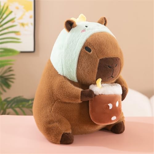 Trayosin Niedliches Plüschtier Capybara Plüsch Stofftier 35/45cm Capybara Kuscheltier PlüschPuppe Spielzeug für Kinder Mädchen Erwachsene Geburtstagsgeschenke und Heimdekor (45cm,Dino) von Trayosin