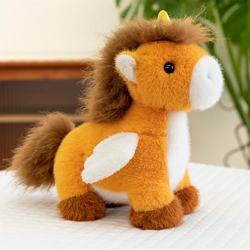 Trayosin Plüschtier Einhorn Kuscheltier 25/35cm Plüsch Einhorn Weiches Einhorn Kissen-Stofftier Süße Plüschtier für Kinder Mädchen Puppe Geschenk (35cm,Braun) von Trayosin