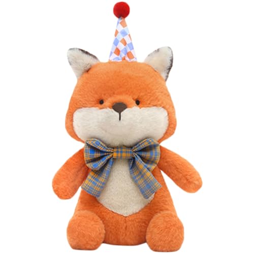 Trayosin Plüschtier Happy Birthday 28cm Teddybär Kuscheltier weiches Plüschpuppe Spielzeug Geburtstag Geschenk für Kinder Jungen Mädchen (Fuchs) von Trayosin