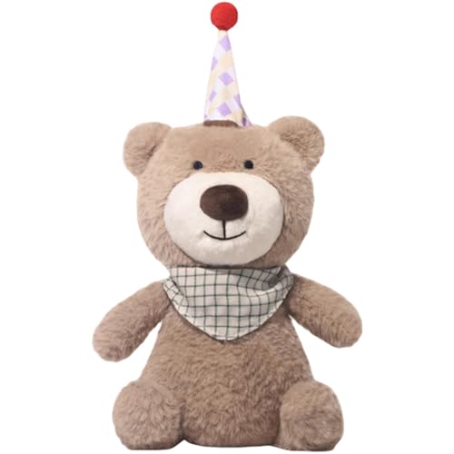 Trayosin Plüschtier Happy Birthday 28cm Teddybär Kuscheltier weiches Plüschpuppe Spielzeug Geburtstag Geschenk für Kinder Jungen Mädchen (Teddybär) von Trayosin