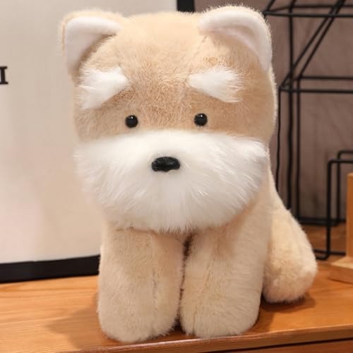 Trayosin Plüschtier Hund Kuscheltier super niedliches Plüsch Hund Puppe Stofftier zum Kuscheln und Spielen Plushie Spielzeug Geschenke für Kinder Mädchen Jungen (35cm,Beige) von Trayosin