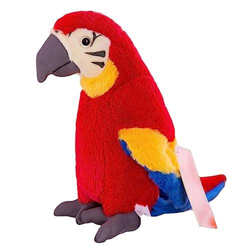 Trayosin Plüschtier Papagei Stofftier, Kawaii Papagei Plüsch, Realistisch Kuscheltier, Plüschkissen Weiches Spielzeug Wurfkissen Schmusetier Geschenk für Kinder Mädchen Jungen,28cm (Rot) von Trayosin