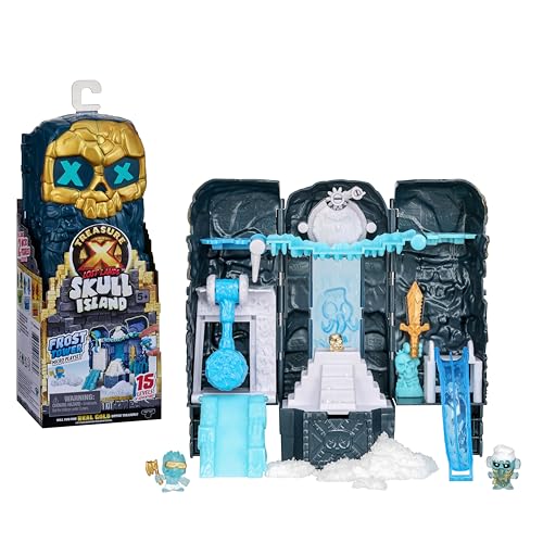 Treasure X Lost Lands Skull Island – Eisturm-Mini-Spielset, 15 Abenteuerlevel, Überwinde die Fallen und entdecke 2 Mini-Actionfiguren, Findest du den Schatz mit echtem Goldüberzug? von TREASURE X