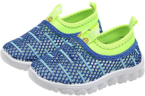 Treer Jungen und Mädchen Stoff Sneaker Soft Sohle Sandalen, Komfortable und leichte Kinderschuhe für Outdoor, Wandern und Freizeit - wasserabweisend und atmungsaktiv (21,Blau) von Treer
