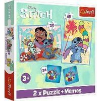 2 in 1 Puzzles + Memo - Alles Gute zum Tag Lilo & Stitch von Trefl SA