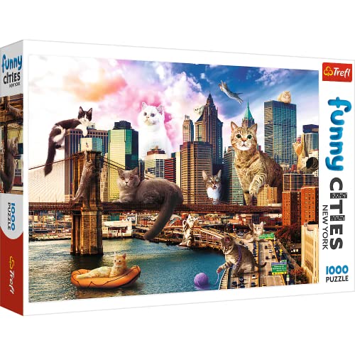 Trefl, Puzzle, Katzen in New York, 1000 Teile, Funny Cities, Premium Quality, für Erwachsene und Kinder ab 12 Jahren von Trefl