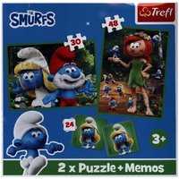 2 in 1 Puzzles + Memo - Die Schlümpfe haben Spaß von Trefl