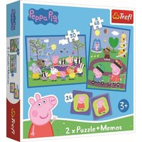 2 in 1 Puzzles + Memo Peppa Pig von Trefl