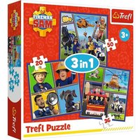 3 in 1 Puzzle Feuerwehrmann Sam von Trefl