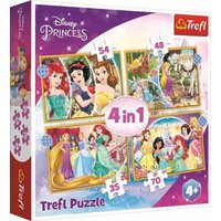 4 in 1 Puzzle 35, 48, 54, 70 Teile - Prinzessinnen von Trefl