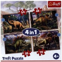 4 in 1 Puzzle 35, 48, 54, 70 Teile - Dinosaurier (Kinderpuzzle) von Trefl