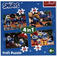 4 in 1 Puzzle - Die Schlümpfe von Trefl