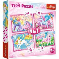 4 in 1 Puzzle - Einhörner von Trefl