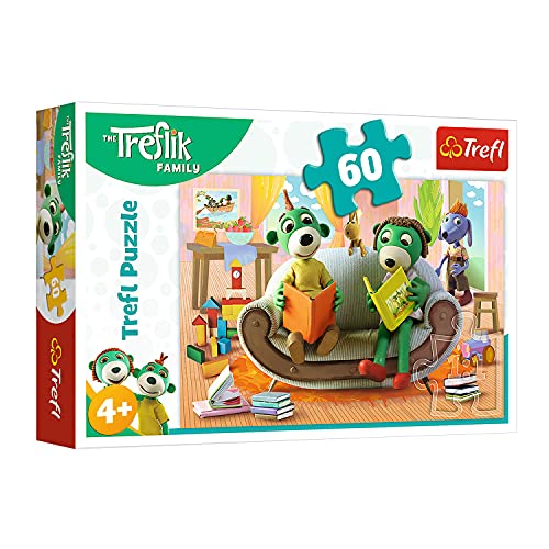 Trefl, Puzzle, Zusammen lesen, Familie Treflik, 60 Teile, für Kinder ab 4 Jahren von Trefl