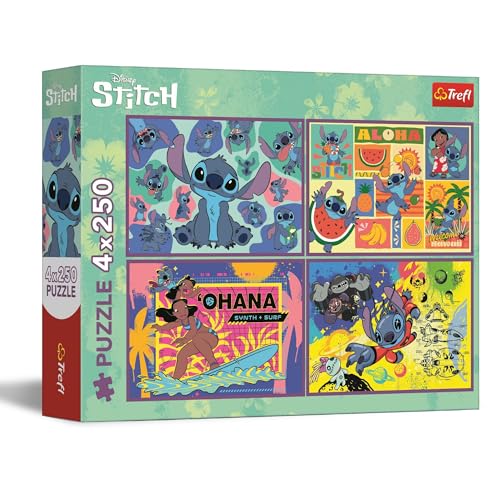 Trefl – Puzzle 4in1: Lilo & Stitch, Der außergewöhnliche Stitch - 4 x 250 Teile - Set mit Vier Puzzles für Teenager Trefl – Puzzle 4in1: Lilo & Stitch, Der außergewöhnliche Stitch - 4 x 250 Teile - Set mit Vier Puzzles für Teenager von Trefl