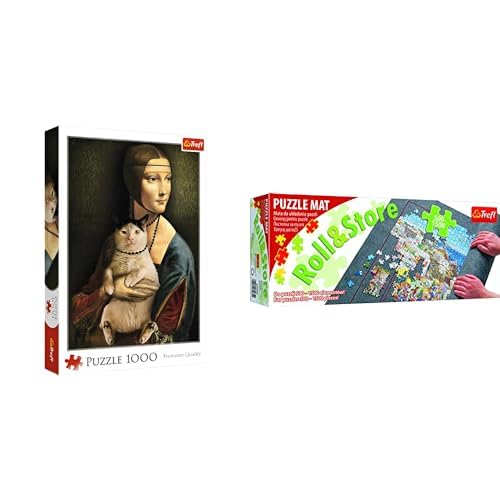 Bundle Trefl - Puzzle Mona Lisa mit Katze 1000 Teile + Puzzlematte, 500-1500 Teile Puzzle Trefl von Trefl